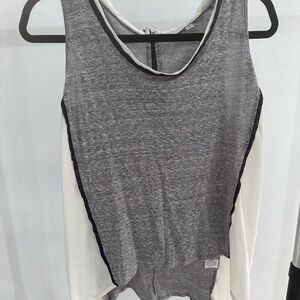 Haani Gray and Cream Sleeveless Tank Top